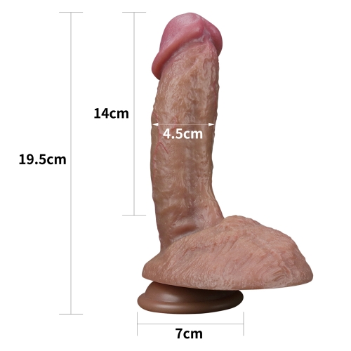 Dildo Realist Nature Cock Silicon Dubla Densitate, Maro, 19.5 cm, #5, Erotic24.ro