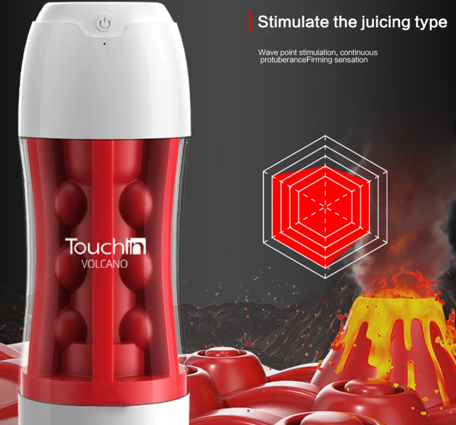 Masturbator Volcano Galaku, 20 Moduri Vibratii, USB, Rosu, #3, Erotic24.ro