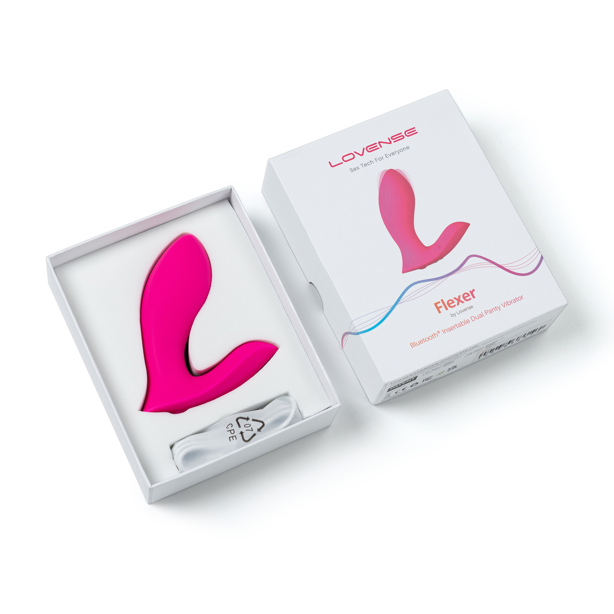 Vibrator Flexer Dual Panty Lovense, Bluetooth Control, Free App, Silicon, Roz, #8, Erotic24.ro