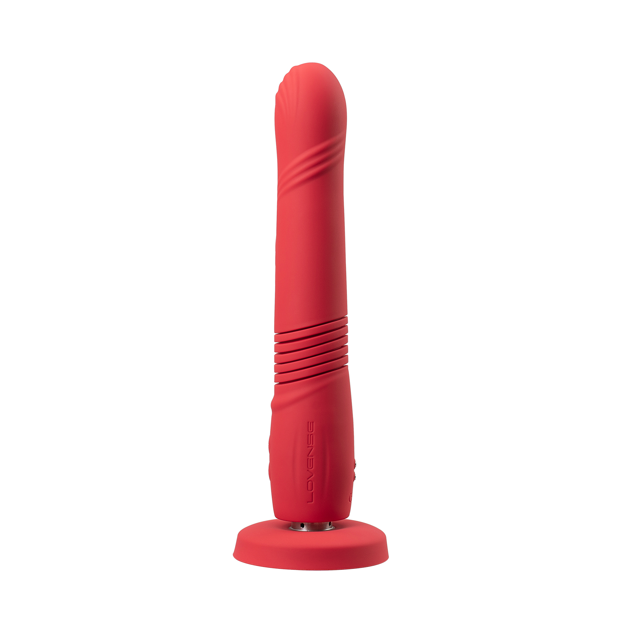 Vibrator Gravity Thursting Lovense, Bluetooth Control, Free App, Silicon, Rosu, 25.9 cm