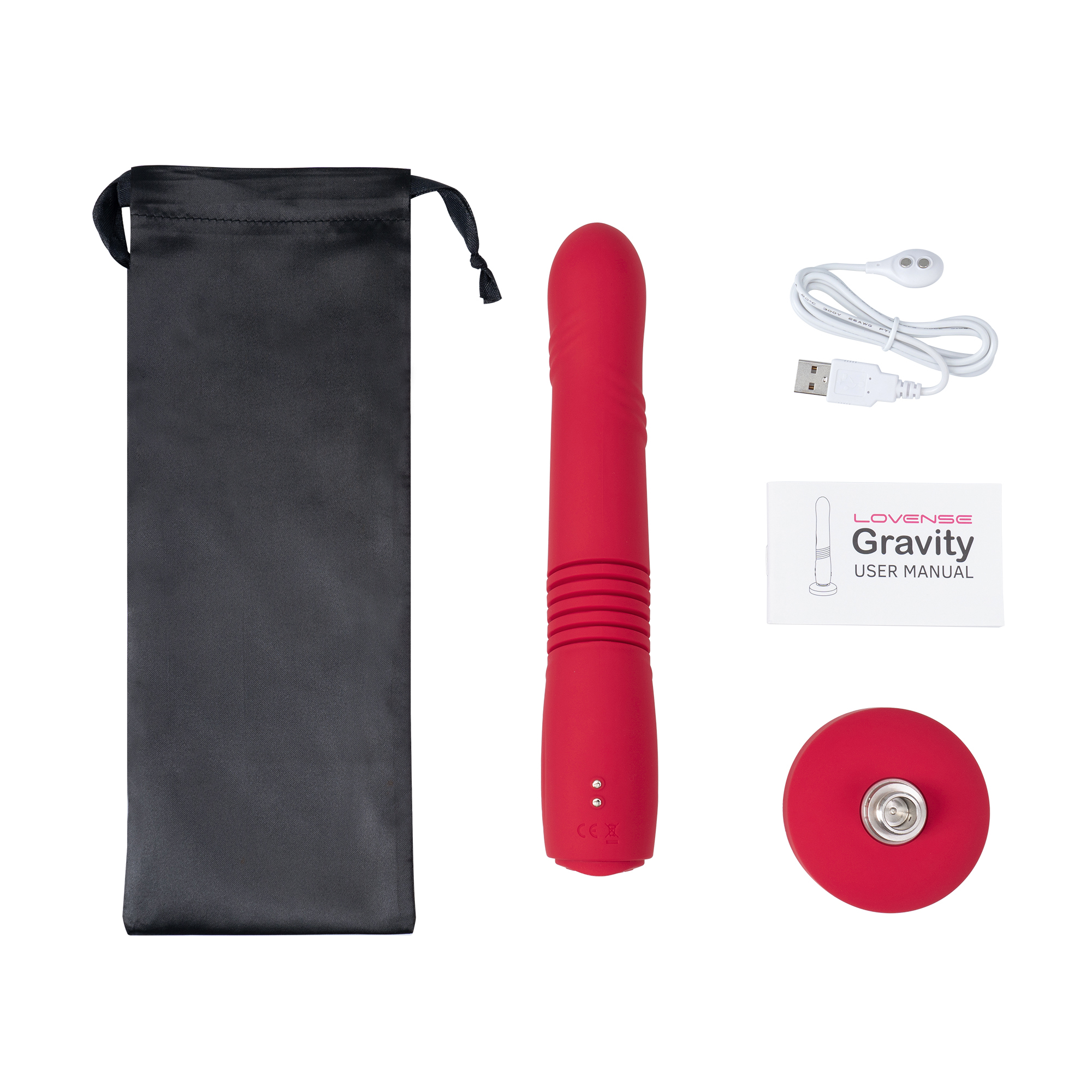 Vibrator Gravity Thursting Lovense, Bluetooth Control, Free App, Silicon, Rosu, 25.9 cm, #7, Erotic24.ro