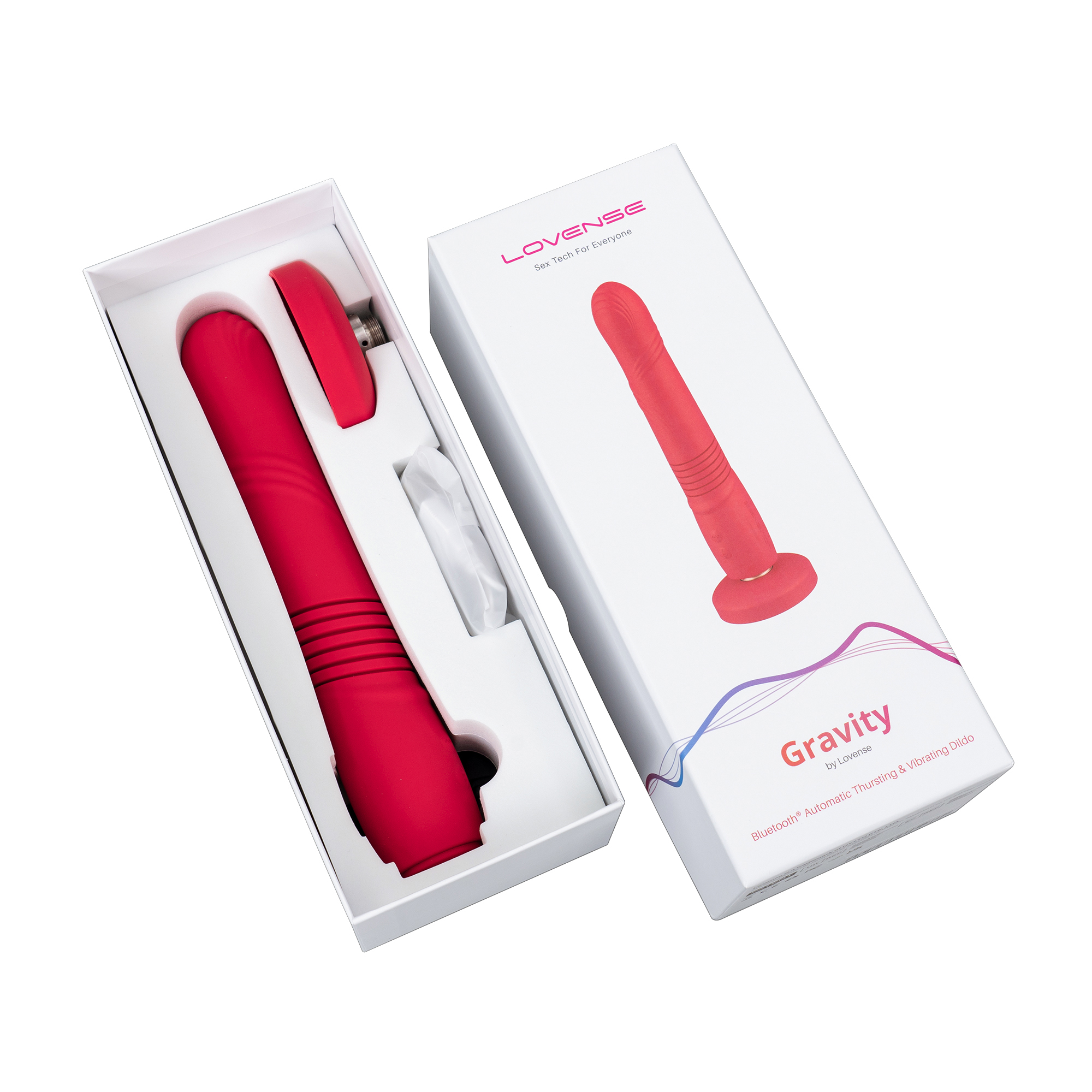 Vibrator Gravity Thursting Lovense, Bluetooth Control, Free App, Silicon, Rosu, 25.9 cm, #9, Erotic24.ro
