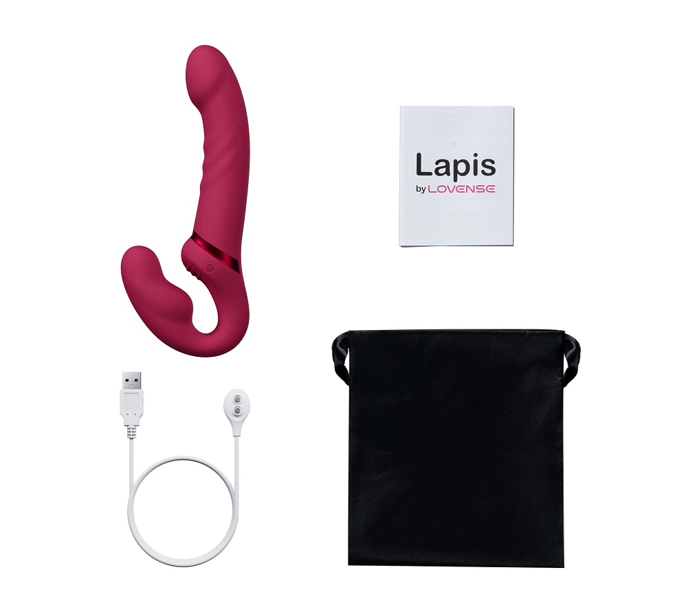Strap-on Lovense Lapis Bluetooth Control, Free App, IPX7, Silicon, Rosu, #9, Erotic24.ro