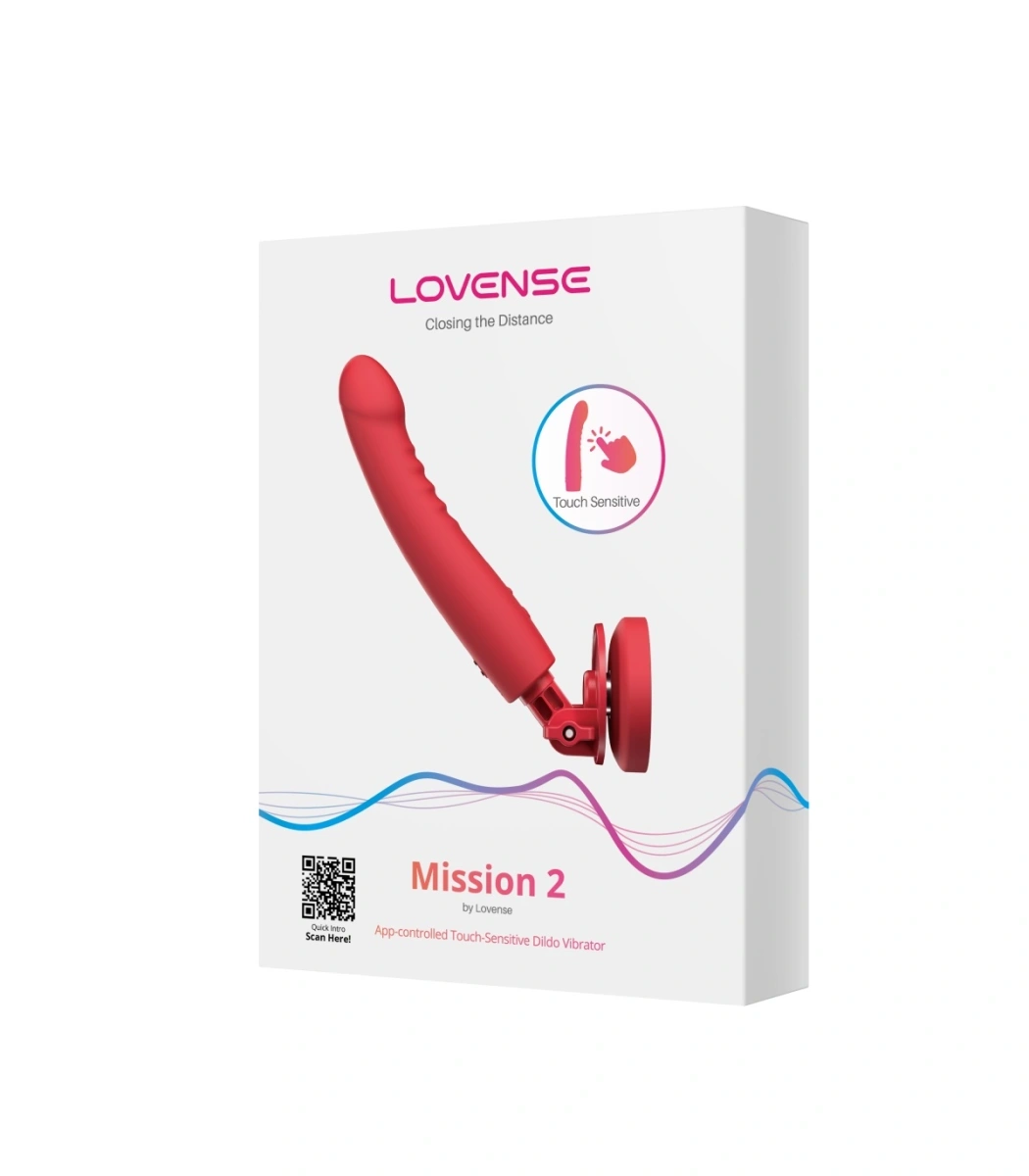 Vibrator Lovense Mission 2 cu Ventuza, App Control, Silicon, USB, Rosu, 20 cml, Nr. 3, Erotic24.ro
