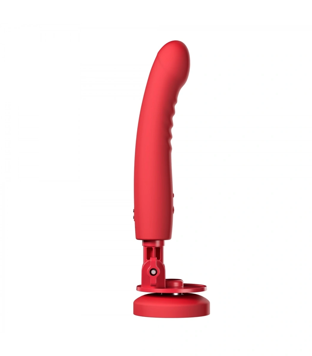 Vibrator Lovense Mission 2 cu Ventuza, App Control, Silicon, USB, Rosu, 20 cml