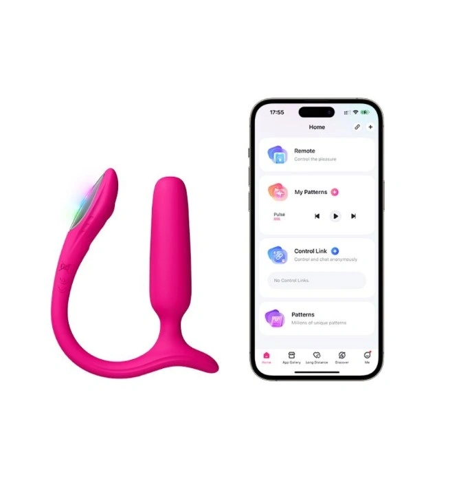 Vibrator Lovense Lush Anal, Bluetooth Control, Free App, Silicon, Roz, Nr. 4, Erotic24.ro