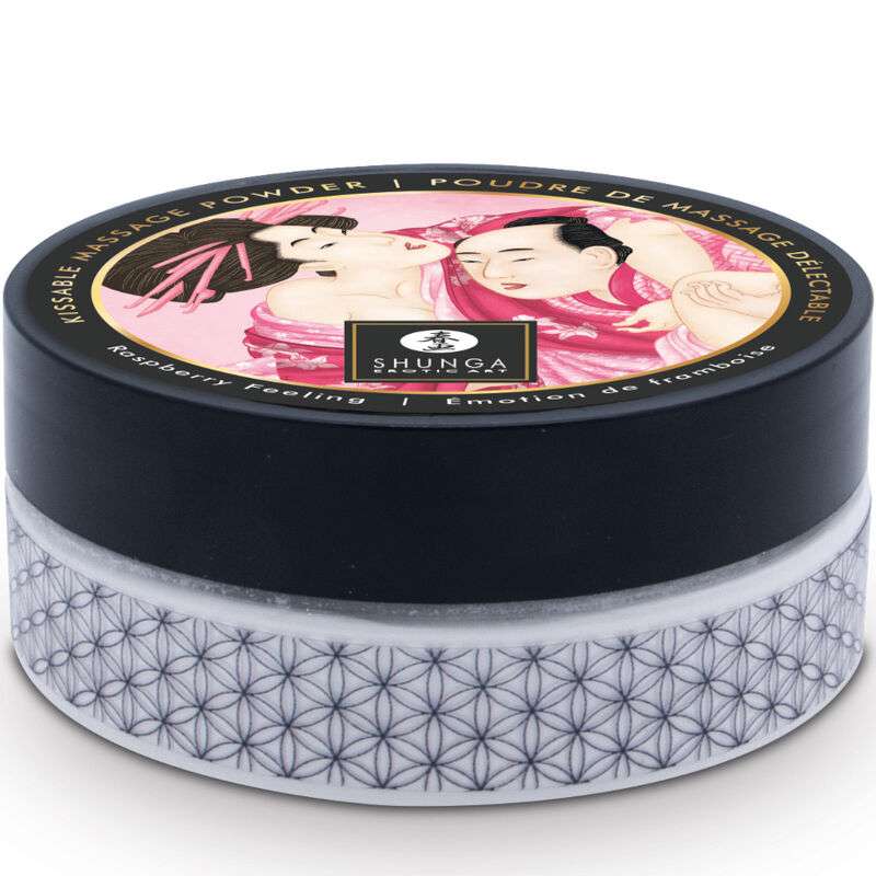 Set Cadou Shunga Kissable Massage Powder, Aroma Zmeura, 75 gr, Nr. 2, Erotic24.ro