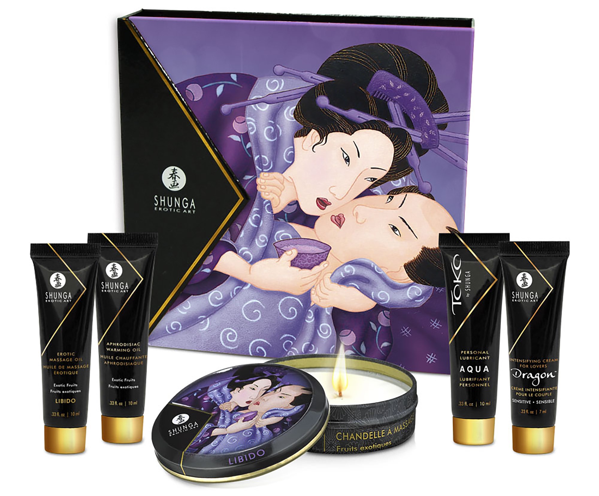 Set Cadou Shunga Geisha's Secret, 5 Produse, Aroma Rructe Exotice, Nr. 2, Erotic24.ro