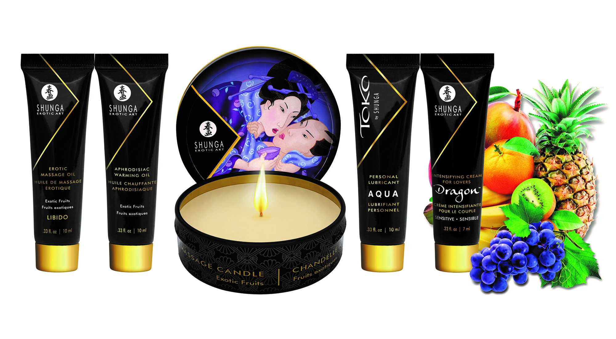 Set Cadou Shunga Geisha's Secret, 5 Produse, Aroma Rructe Exotice, Nr. 3, Erotic24.ro