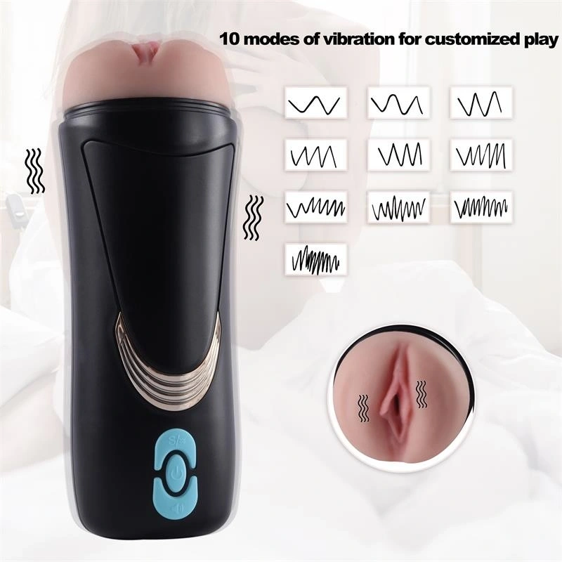 Masturbator Lauren Cup, 10 Moduri Vibratii, Voce Sexy, Ajustare Presiune Manuala, USB, TPE Realist, 23 cm, #8, Erotic24.ro