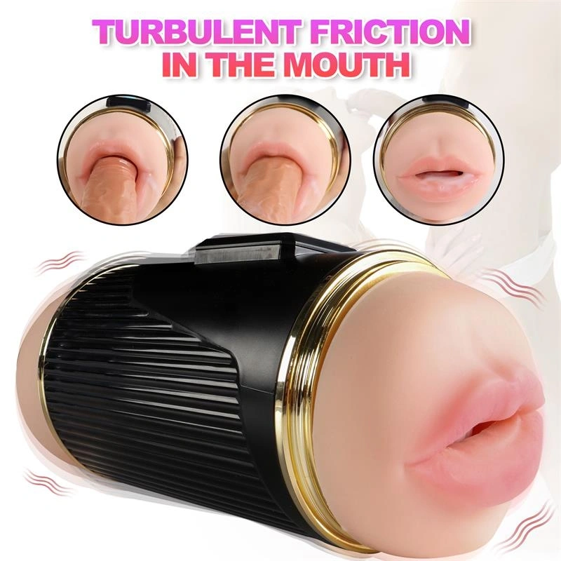Masturbator Kay Dublu Gura si Vagin, 2x10 Moduri Vibratii, TPE Realist, USB Magnetic, 21 cm, #6, Erotic24.ro