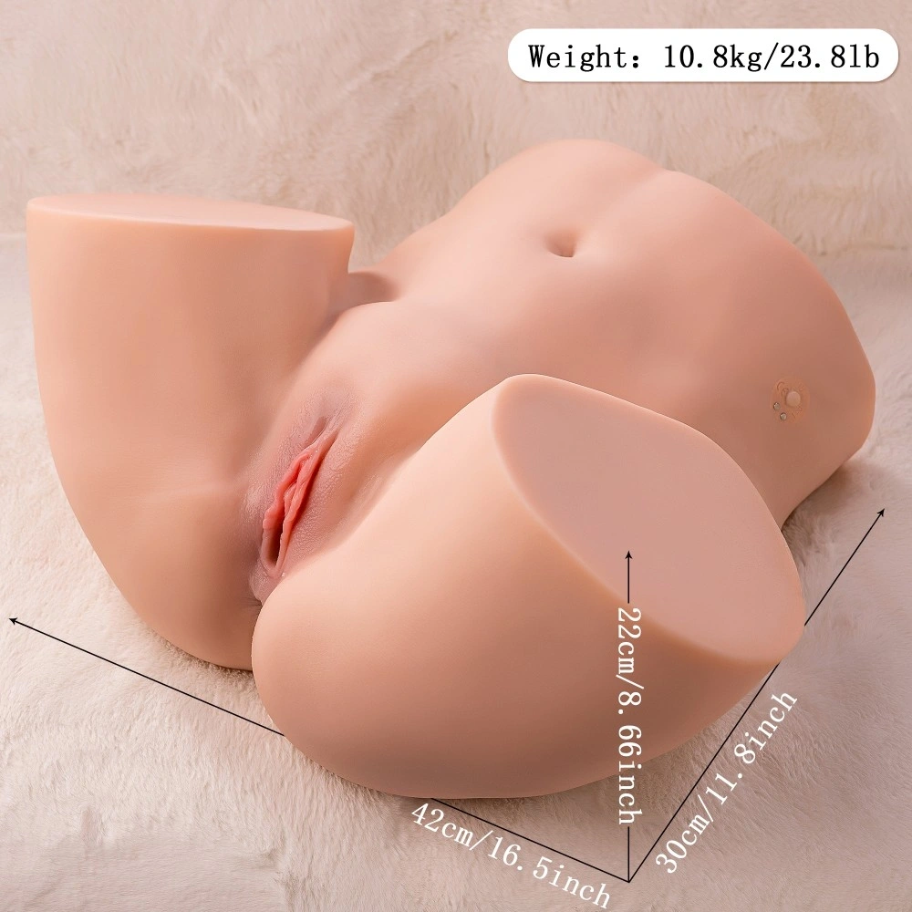 Mega Masturbator Dublu Michelle, Vagin si Anus, 7 Moduri Impingere, Super Skin, USB Magnetic, Natural, 10.2 kg, #8, Erotic24.ro