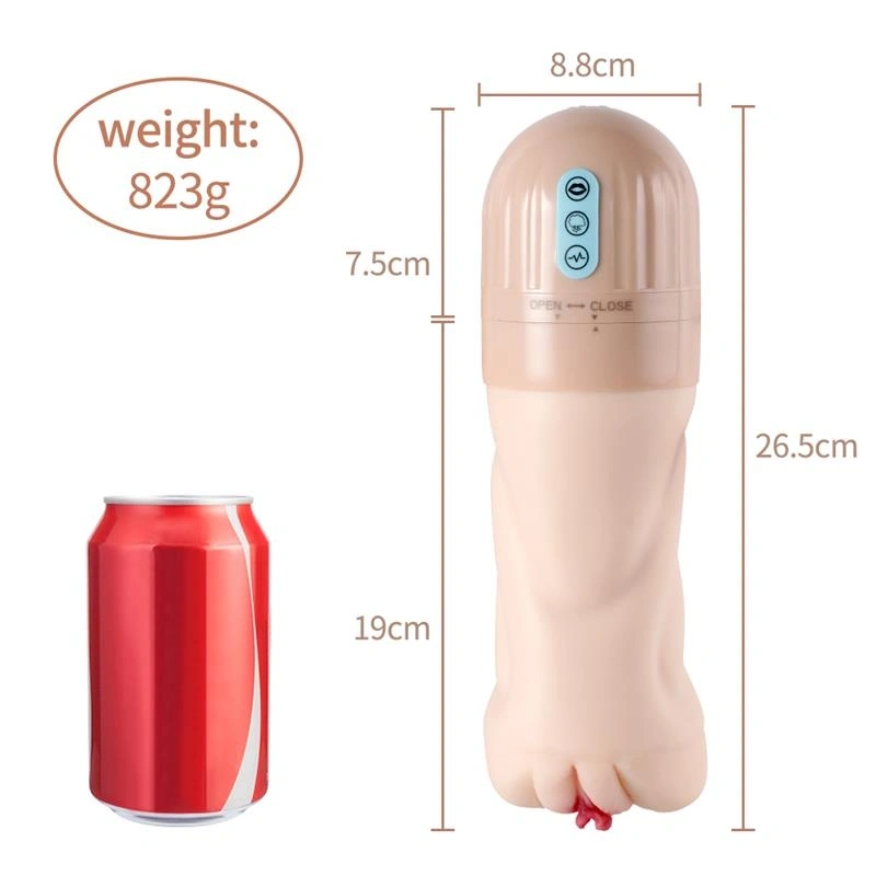 Masturbator Pussy Automatic, Vibratii, Suctiune, Material Superskin, Incarcare USB, 26.5 cm, #10, Erotic24.ro