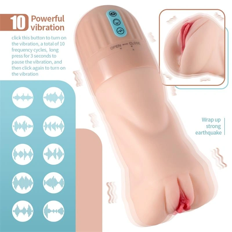 Masturbator Pussy Automatic, Vibratii, Suctiune, Material Superskin, Incarcare USB, 26.5 cm, #14, Erotic24.ro