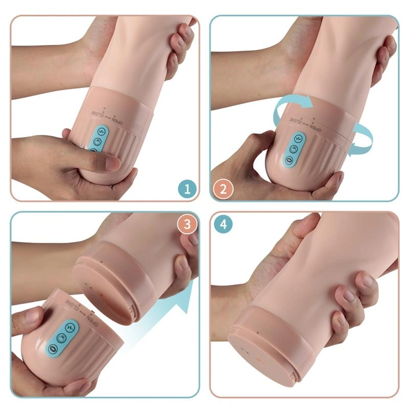 Masturbator Pussy Automatic, Vibratii, Suctiune, Material Superskin, Incarcare USB, 26.5 cm, #16, Erotic24.ro