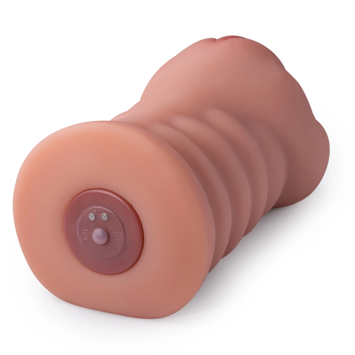 Masturbator Dublu Ramar, 10 Moduri Vibratii, Material Superskin, USB Magnetic, Maro, 0.85 kg, 18.5 cm, #4, Erotic24.ro