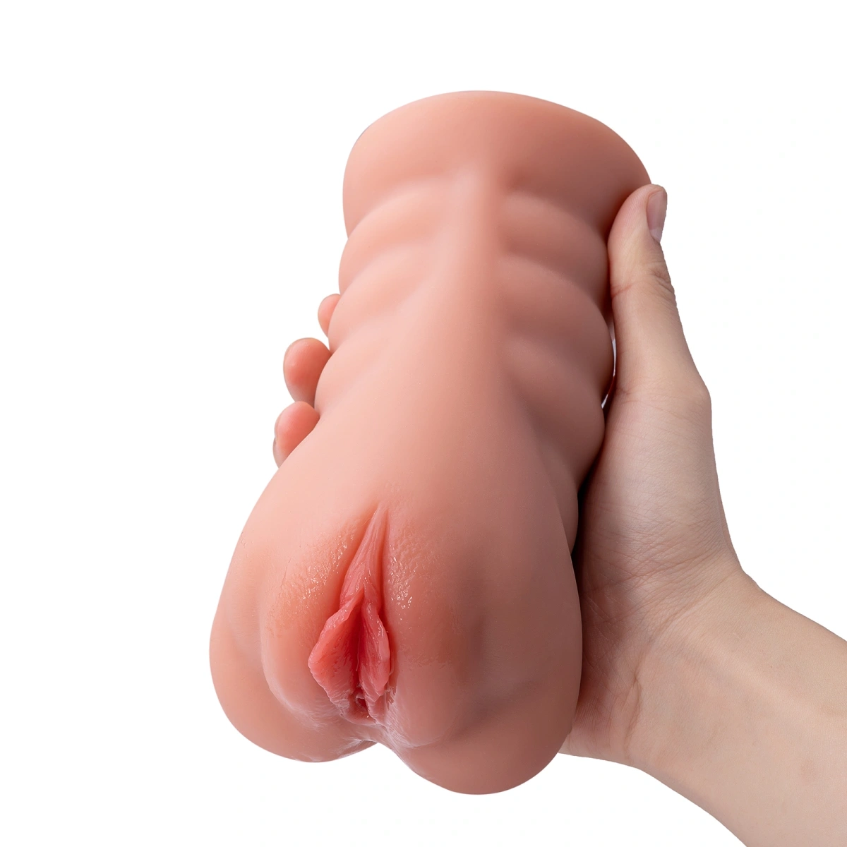 Masturbator Dublu Ramar, 10 Moduri Vibratii, Material Superskin, USB Magnetic, Maro, 0.85 kg, 18.5 cm, #8, Erotic24.ro