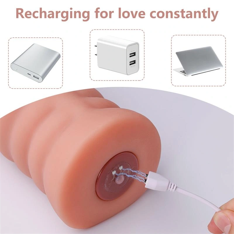 Masturbator Dublu Ramar, 10 Moduri Vibratii, Material Superskin, USB Magnetic, Maro, 0.85 kg, 18.5 cm, #10, Erotic24.ro