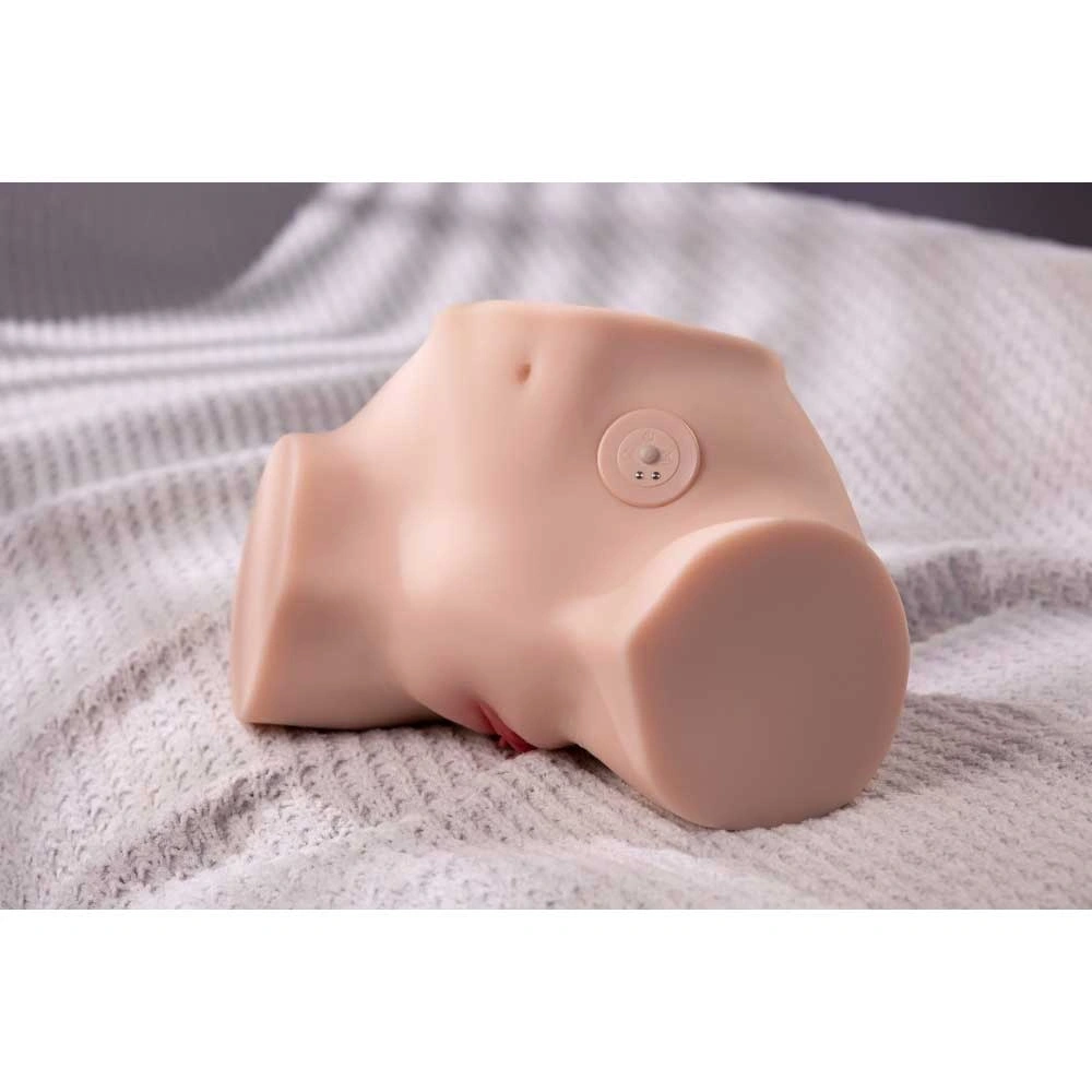 Masturbator Dublu, Shaking, Fennie Vagin si Anus, 10 Moduri Vibratii Puternice, Material Superskin, USB Magnetic, Natural, 4 kg, #3, Erotic24.ro