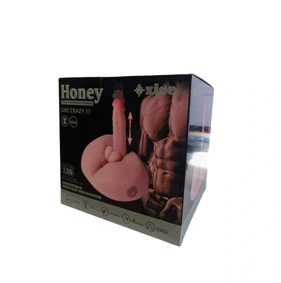 Masturbator Honey Ass&Dildo, 7 Moduri Impingere si Vibratii, SuperSkin, USB, Natural, 3.2 kg, #10, Erotic24.ro