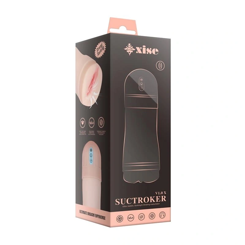 Masturbator Suctroker Pussy, Vibratii, Suctiune, Material Superskin, USB, Natural, 25 cm, #11, Erotic24.ro