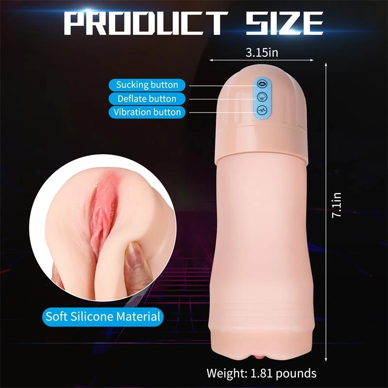 Masturbator Suctroker Pussy, Vibratii, Suctiune, Material Superskin, USB, Natural, 25 cm, #10, Erotic24.ro