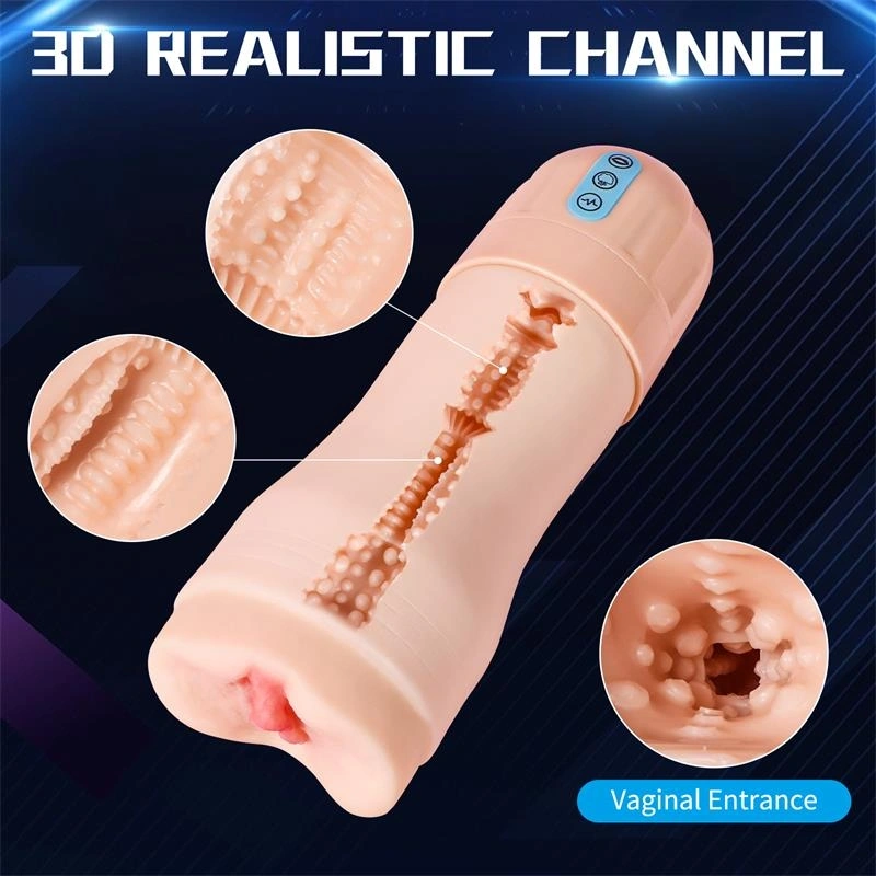 Masturbator Suctroker Pussy, Vibratii, Suctiune, Material Superskin, USB, Natural, 25 cm, #7, Erotic24.ro