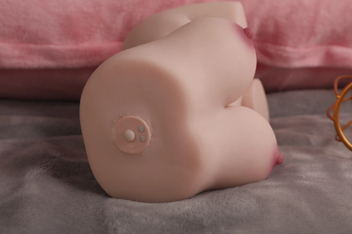 Masturbator Dublu Elroy Vagin si Anus, 10 Moduri Vibratii, Material Superskin, USB Magnetic, Natural, 1.6 kg, 22 cm, #6, Erotic24.ro