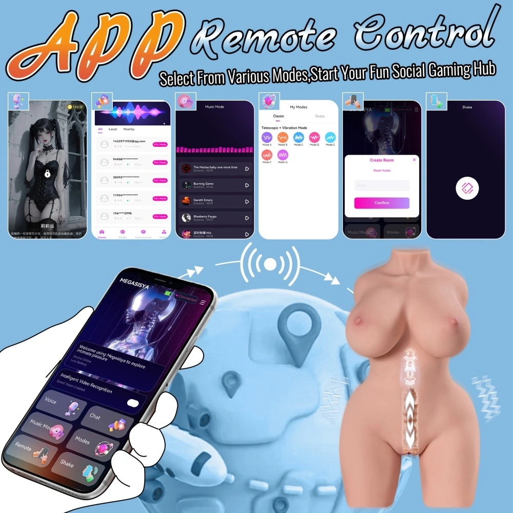 Masturbator Dennehy Vagin si Anus, Control prin Aplicatie Mobila, 7 Moduri, USB Magnetic, Natural, 10 kg, #4, Erotic24.ro