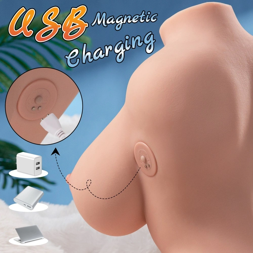 Masturbator Dennehy Vagin si Anus, Control prin Aplicatie Mobila, 7 Moduri, USB Magnetic, Natural, 10 kg, #10, Erotic24.ro