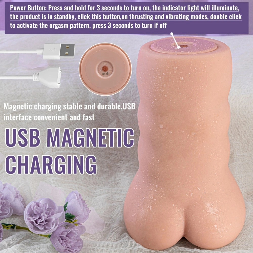 Masturbator Pussy Sora, Control Aplicatie Mobila, Functie de Impingere si Vibratii, Material Superskin, USB Magnetic, 23 cm, #6, Erotic24.ro