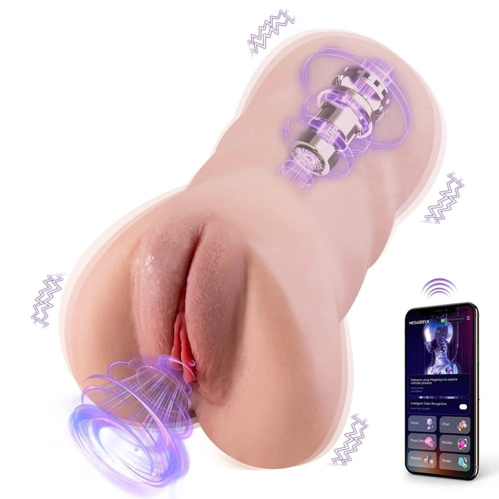 Masturbator Pussy Sora, Control Aplicatie Mobila, Functie de Impingere si Vibratii, Material Superskin, USB Magnetic, 23 cm, #2, Erotic24.ro