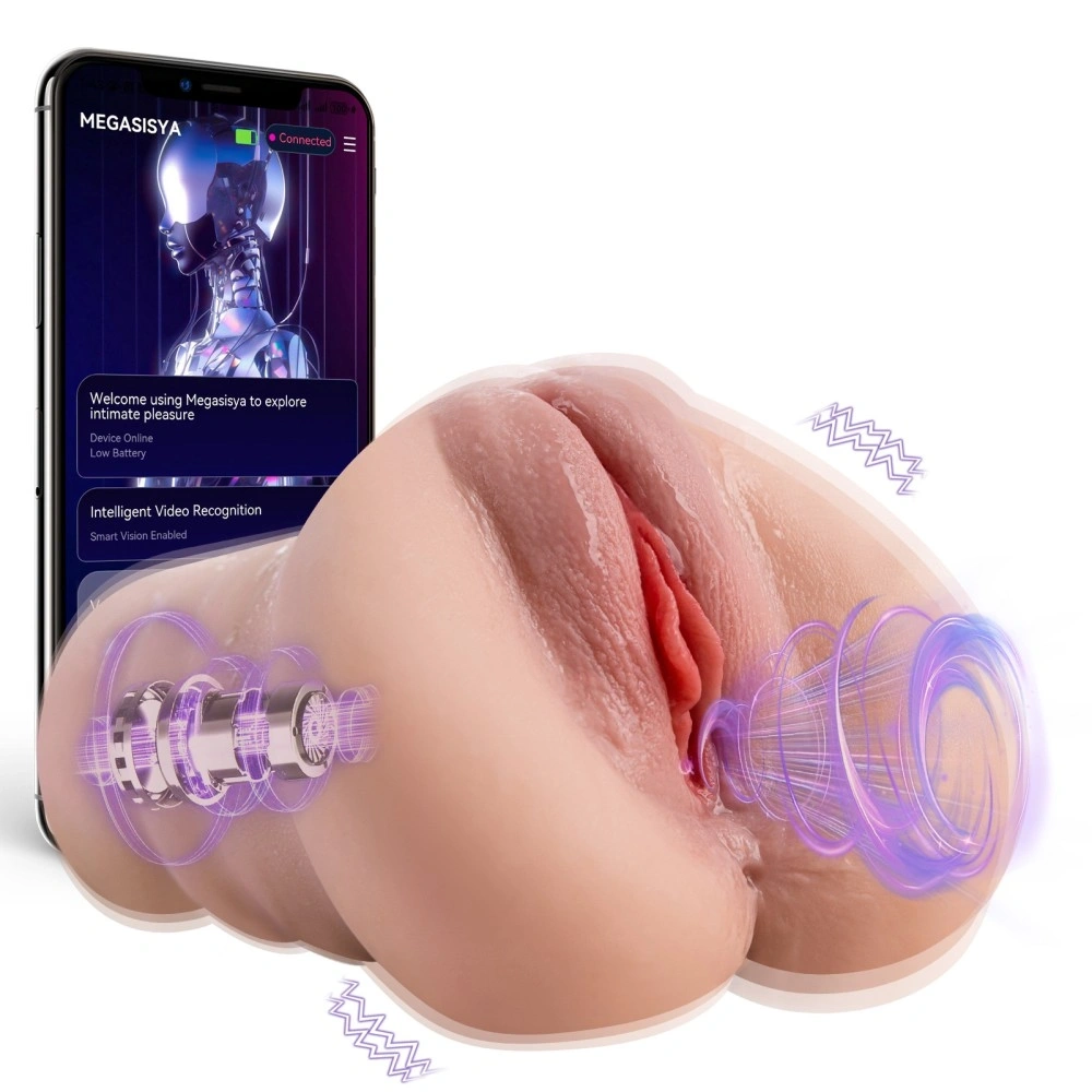 Jucarii Sexuale Barbati - Masturbator Pussy Sora, Control Aplicatie Mobila, Functie de Impingere si Vibratii, Material Superskin, USB Magnetic, 23 cm, Erotic24.ro