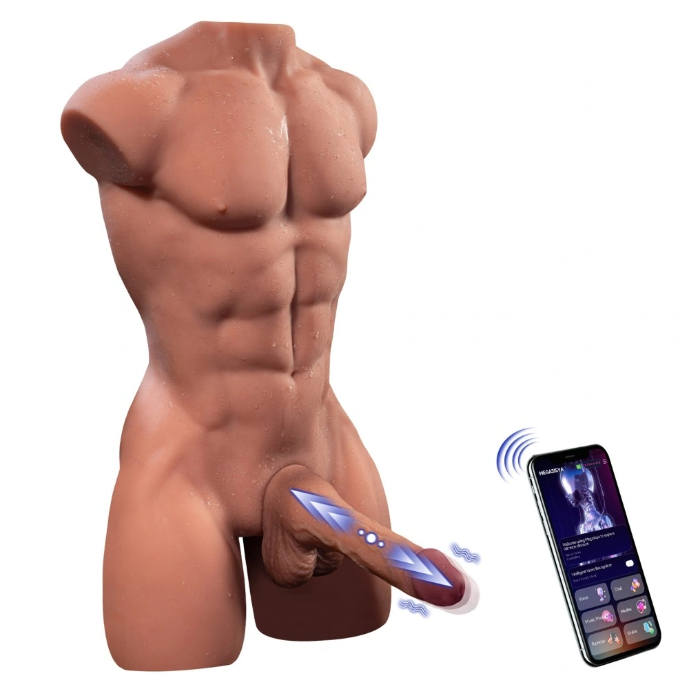 Masturbator Henry cu Penis si Anus, Control prin Aplicatie Mobila, 7 Moduri, USB Magnetic, Natural, 15.4 kg, #1, Erotic24.ro