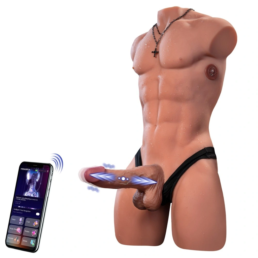 Jucarii Sexuale - Masturbator Henry cu Penis si Anus, Control prin Aplicatie Mobila, 7 Moduri, USB Magnetic, Natural, 15.4 kg, Erotic24.ro