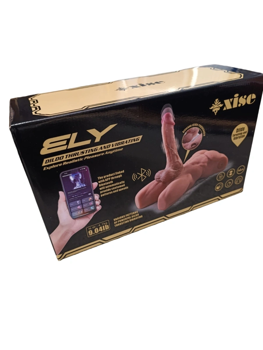 Masturbator Ely cu Penis si Anus, Control prin Aplicatie Mobila, 7 Moduri Vibratii si Impingere, USB Magnetic, Superskin, Natural, 4.1 kg, #5, Erotic24.ro
