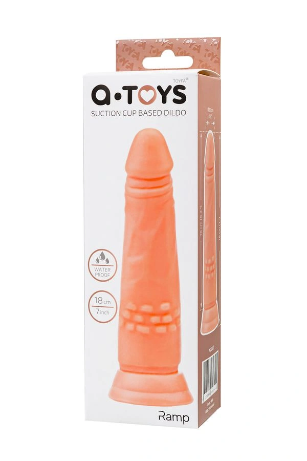 Dildo Realist RAMP cu Ventuza, TPE, Natural, 18 cm, #4, Erotic24.ro
