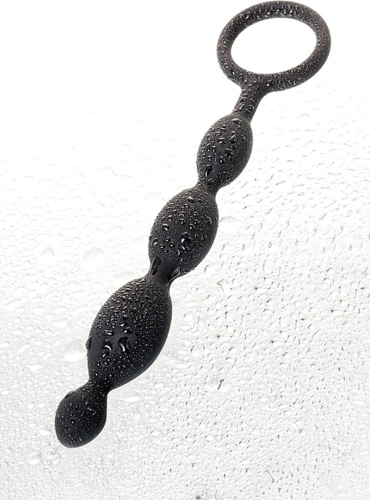 Bile Anale Anal Chain, Silicon, Negru, 19.5 cm, Nr. 2, Erotic24.ro