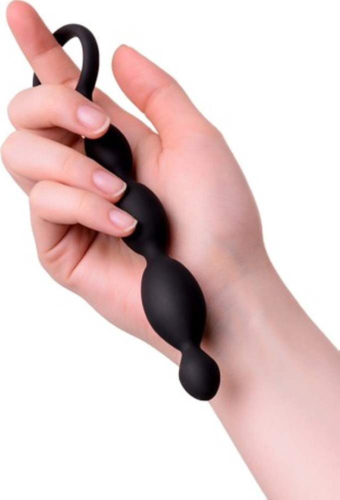 Bile Anale Anal Chain, Silicon, Negru, 19.5 cm, Nr. 4, Erotic24.ro