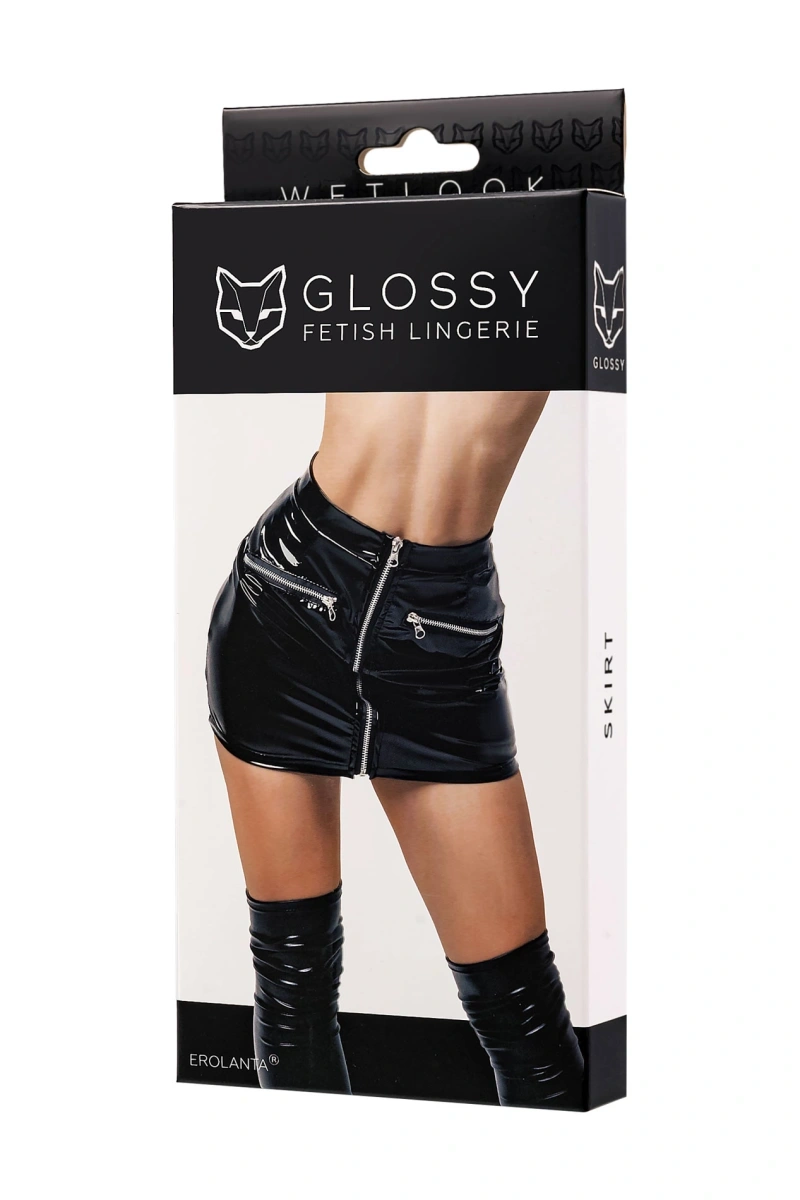 Fusta Mini Billie, Wetlook, Negru, S, #4, Erotic24.ro