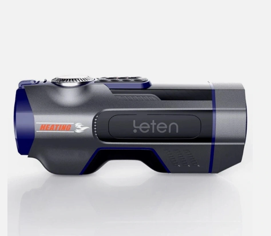 Masturbator Leten Future Thrusting, 10 Moduri Telescopice, Functie Incalzire, USB, Gri, 29 cm, #4, Erotic24.ro