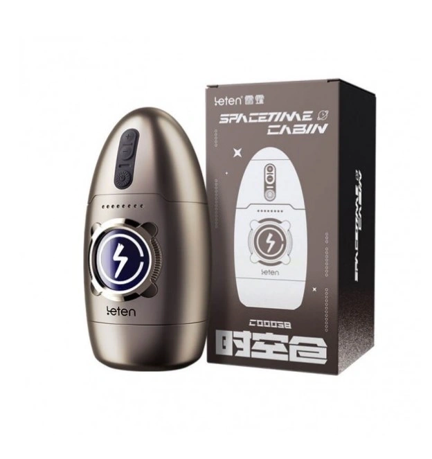 Masturbator Leten Space Time Cabin, 7 Moduri de Rotatie+5 Viteze, USB, Bronz, 17.8 cm, #4, Erotic24.ro