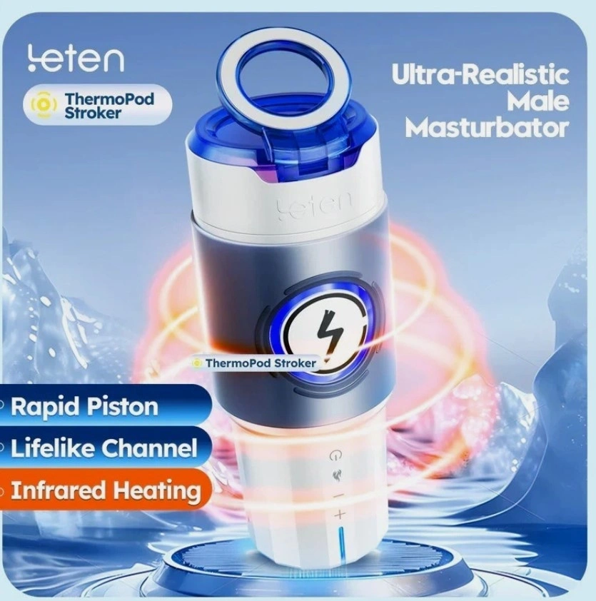 Masturbator Vagin Leten ThermoPod, 10 Moduri Impingere, Functie Incalzire, USB, Alb, 23.6 cm, #4, Erotic24.ro