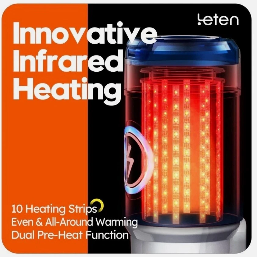 Masturbator Vagin Leten ThermoPod, 10 Moduri Impingere, Functie Incalzire, USB, Alb, 23.6 cm, #6, Erotic24.ro