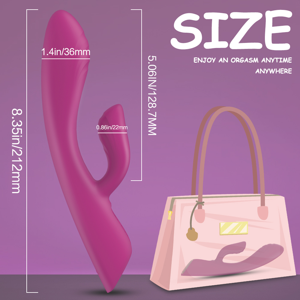 Vibrator Iepuras Ruffy Heating&Vibrations Silicon USB Rosu, Nr. 8, Erotic24.ro