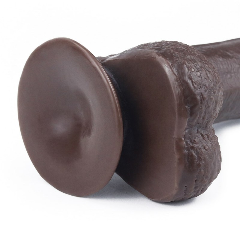 Dildo Realist Bendable Sliding-Skin Strat Dublu TPE Maro 17.5 cm, #3, Erotic24.ro