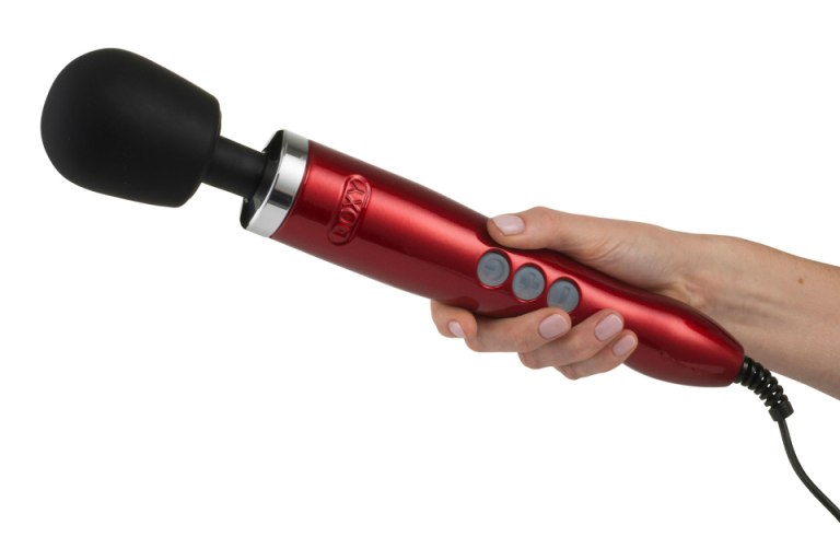 Vibrator Doxy Die Cast Metal Wand Massager, Rosu, #3, Erotic24.ro