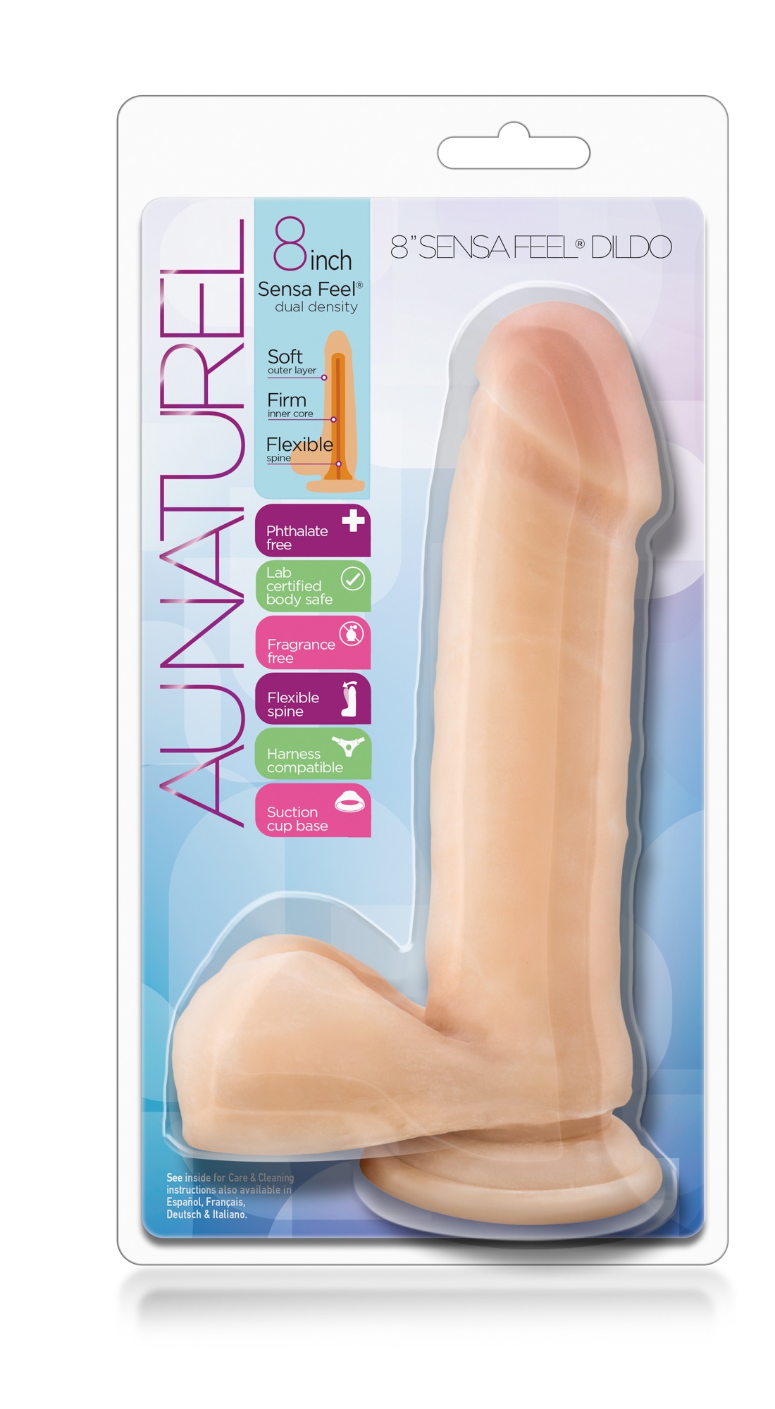 Dildo Au Naturel Sensa Feel TPE Dubla Densitate, 20.5 cm, #5, Erotic24.ro