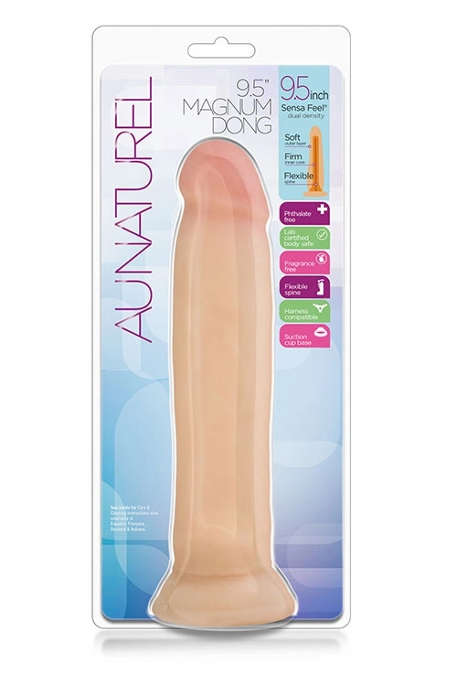 Dildo Magnum Au Naturel Sensa Feel TPE Dubla Densitate, Natural, 24.1 cm, #5, Erotic24.ro