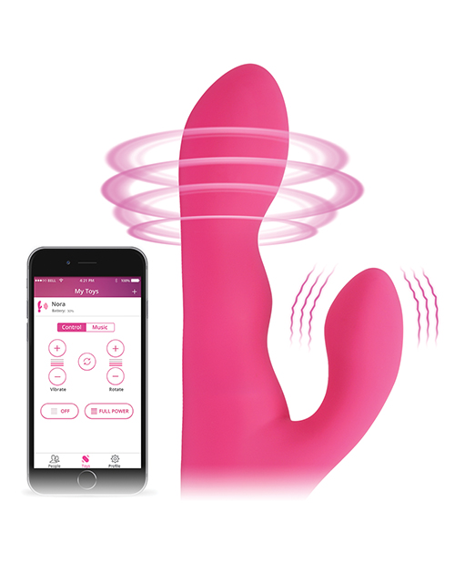 Vibrator Rabbit Lovense Nora Bluetooth Control Free App Silicon Roz, #5, Erotic24.ro